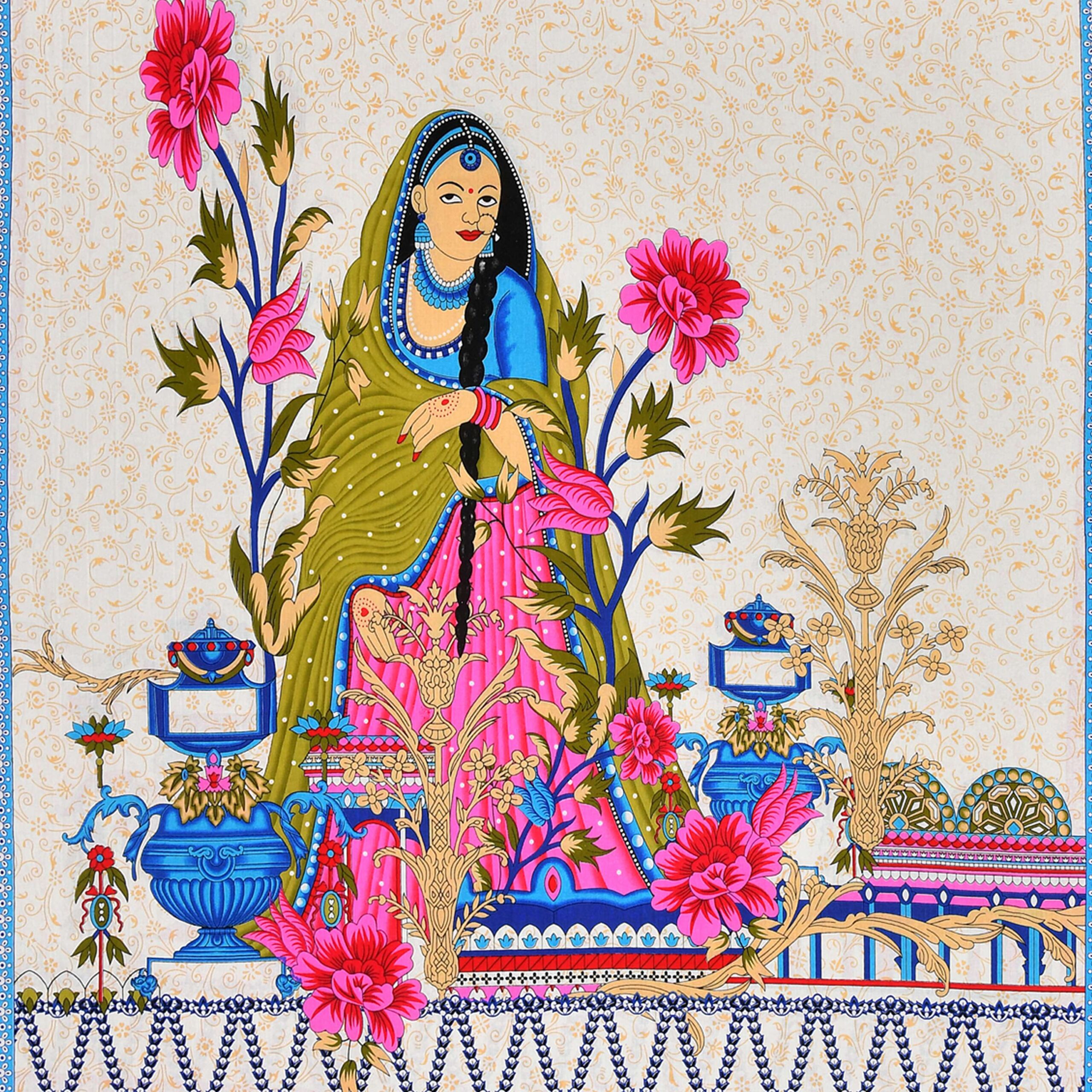 Rajasthani Traditionally Printed Cotton Doublebed Bedsheet With Pack of 2 Pillow Covers - Image 3
