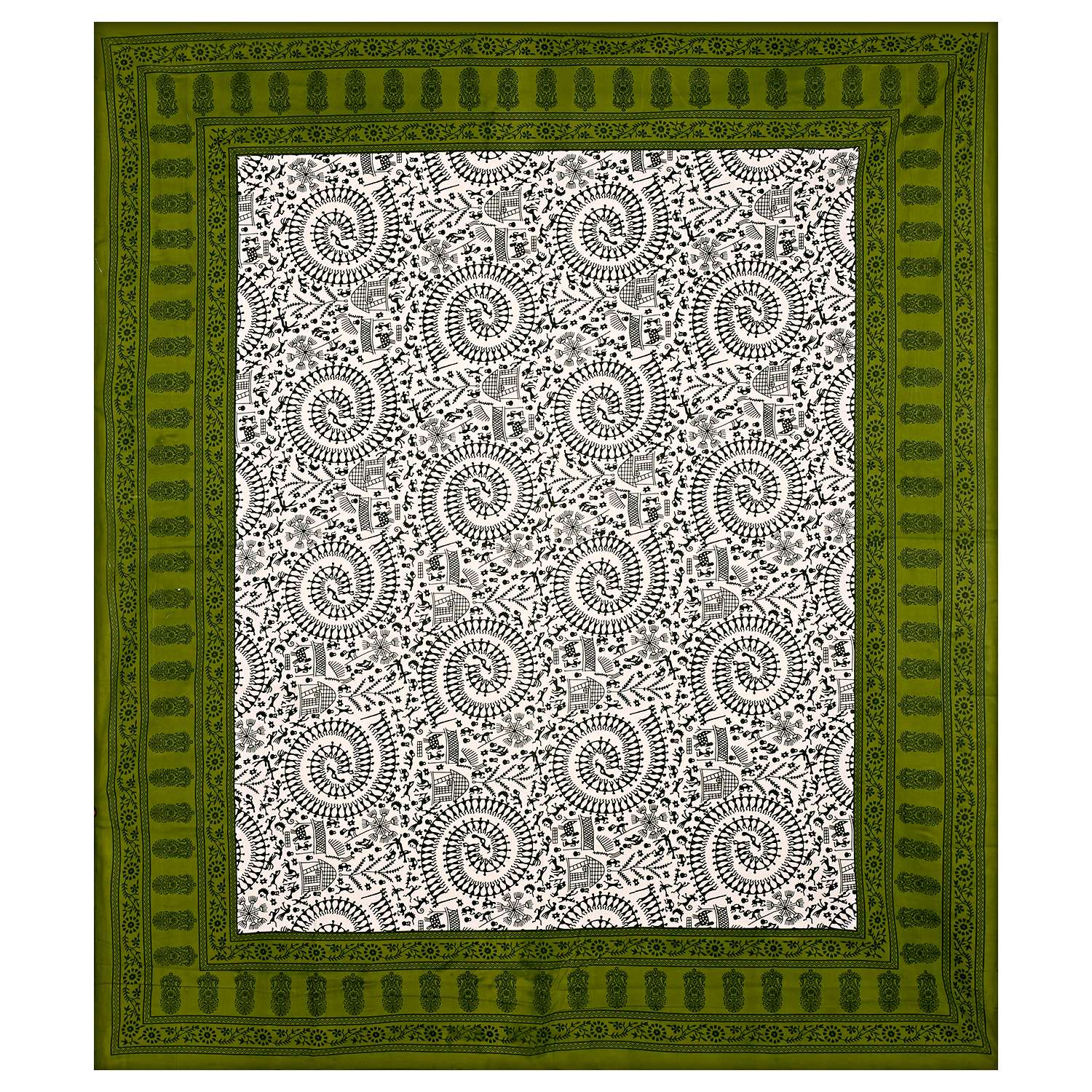 Rajasthani Traditionally Printed Cotton Doublebed Bedsheet With Pack of 2 Pillow Covers - Image 2